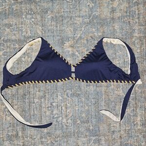 Becca Bikini Top Womens Large Blue Thick Stitching Wireless Pads Rebecca Virtue